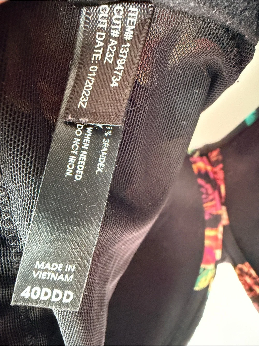 Torrid 360° Back Smoothing Wire-Free Lightly Lined Floral Bra 40DDD